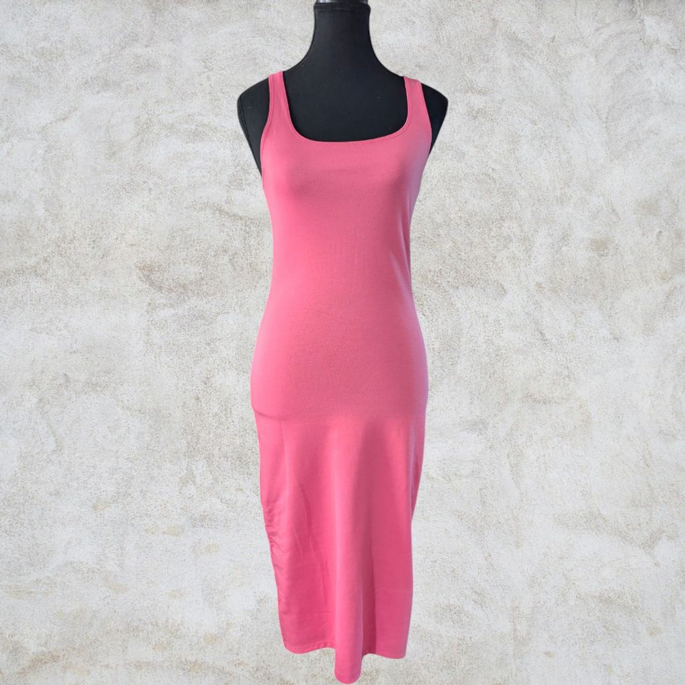 Zara Pink Sleeveless Midi Bodycon Dress